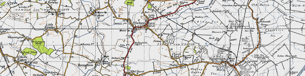 Old map of Fenton in 1946