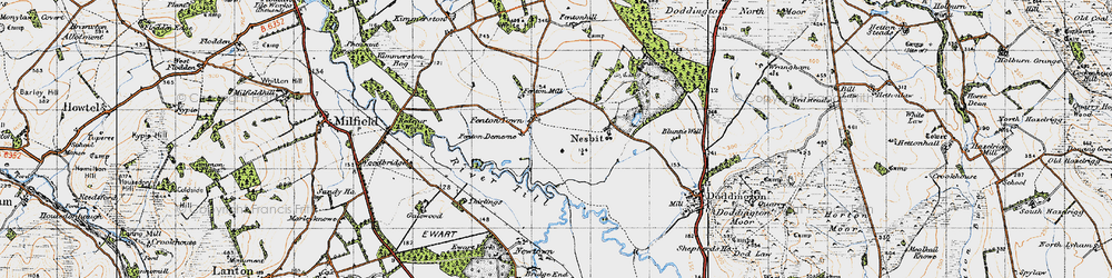 Old map of Fenton in 1947