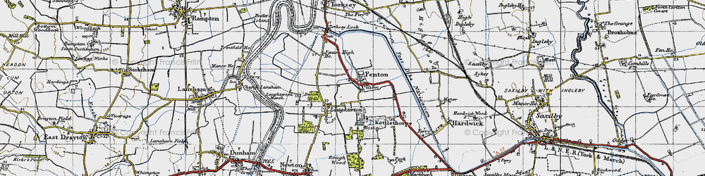 Old map of Fenton in 1947