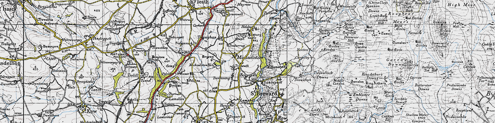 Old map of Fentonadle in 1946