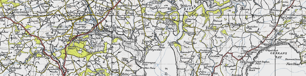 Old map of Feock in 1946