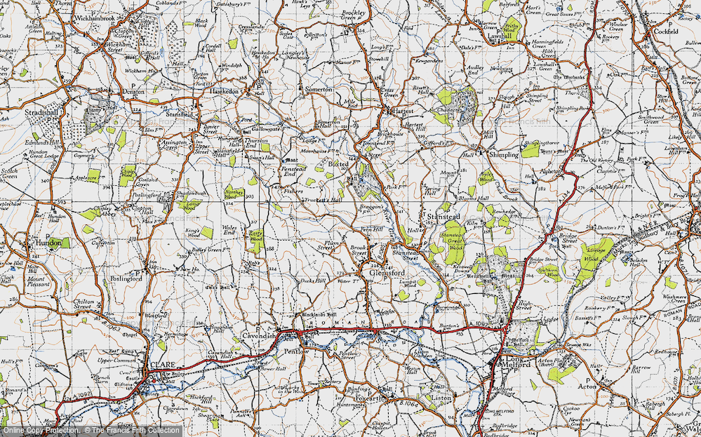 Old Map of Fern Hill, 1946 in 1946