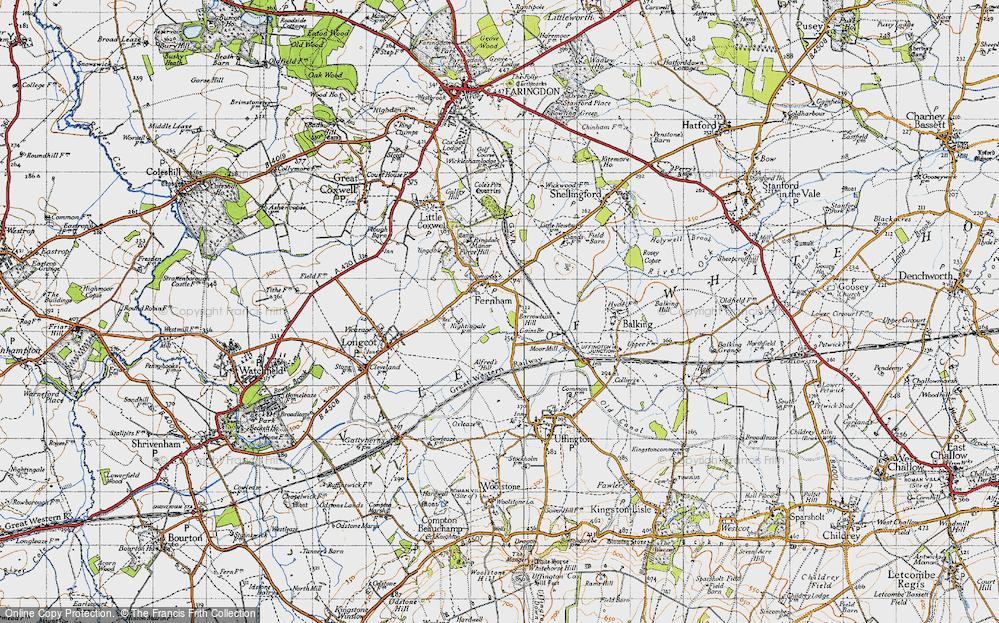 Old Map of Fernham, 1947 in 1947