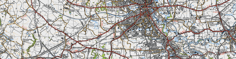 Old map of Fernhill Gate in 1947