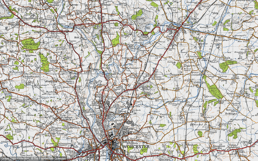 Old Map of Fernhill Heath, 1947 in 1947