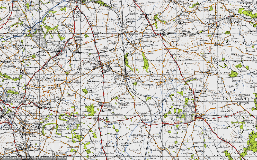 Old Map of Ferryhill Station, 1947 in 1947