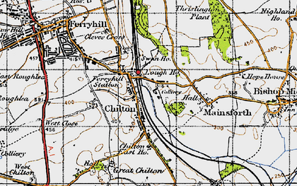 Old map of Ferryhill Station in 1947