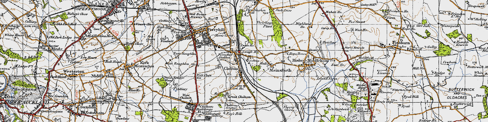 Old map of Ferryhill Station in 1947