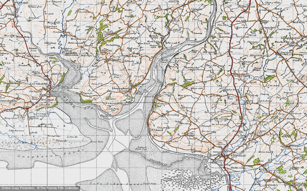 Old Map of Ferryside, 1946 in 1946