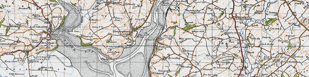 Old map of Ferryside in 1946