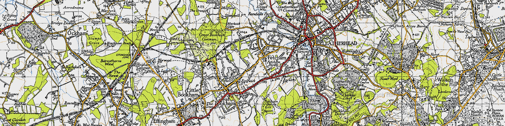 Old map of Fetcham in 1945