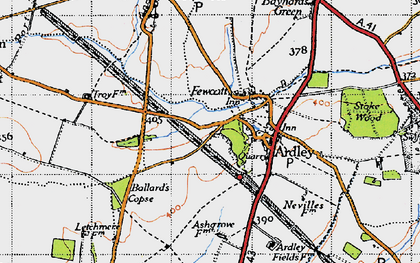 Old map of Fewcott in 1946
