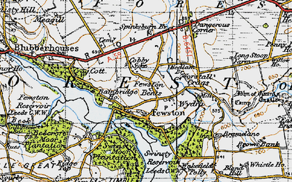Old map of Fewston Bents in 1947