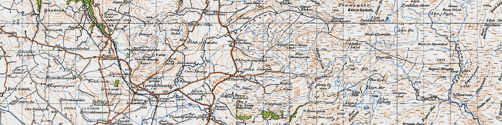 Old map of Tynfron in 1947