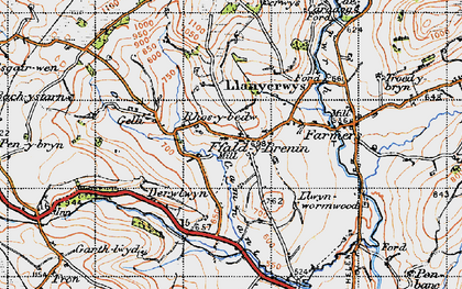 Old map of Ffaldybrenin in 1947