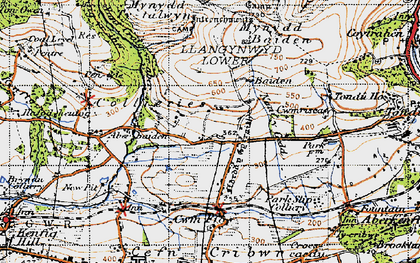 Old map of Ffordd-y-Gyfraith in 1947