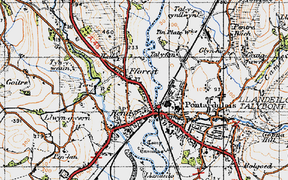 Old map of Fforest in 1947