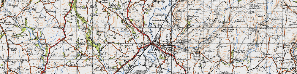 Old map of Fforest in 1947