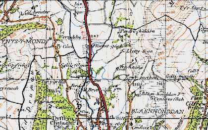 Old map of Fforest Gôch in 1947