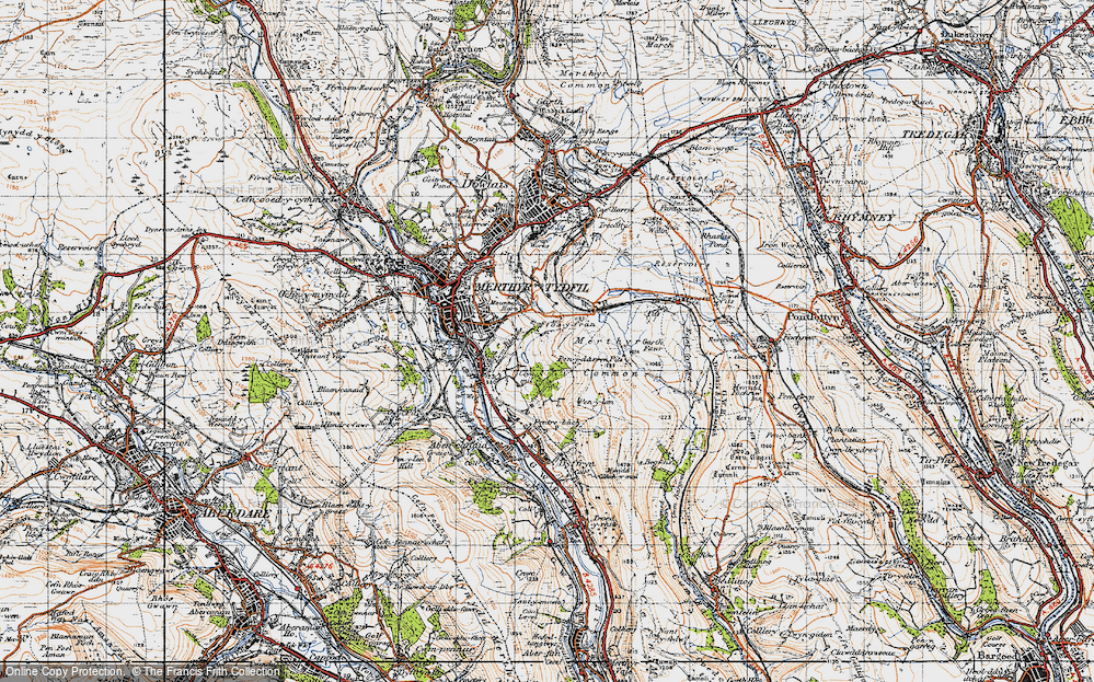 Old Map of Ffos-y-frân, 1947 in 1947