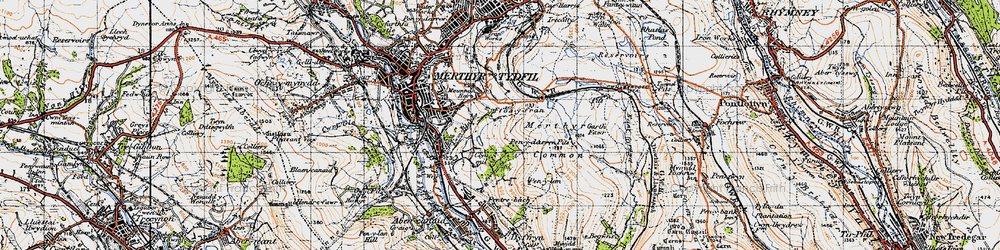 Old map of Ffos-y-frân in 1947