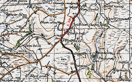 Old map of Bryn-Cerdin in 1947