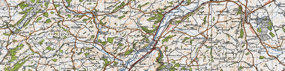 Old map of Brynrorin in 1947
