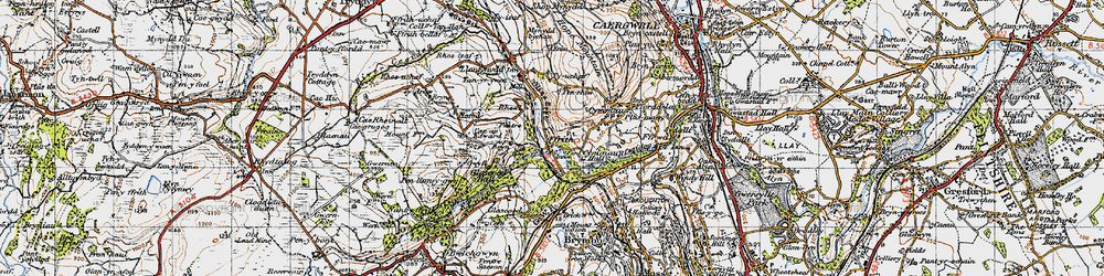 Old map of Ffrith in 1947