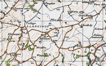 Old map of Ffynnon in 1946