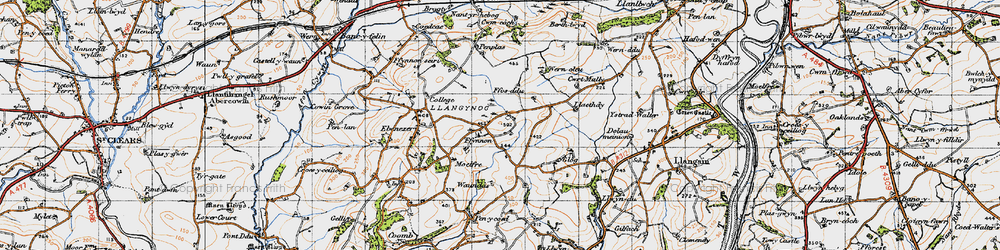 Old map of Ffynnon in 1946