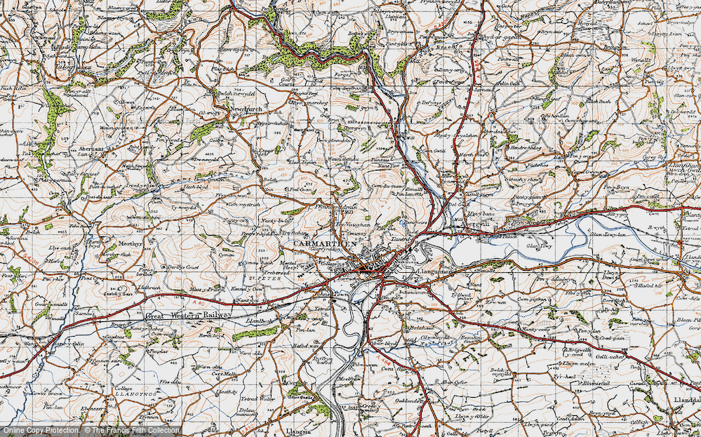 Old Map of Ffynnon-ddrain, 1946 in 1946