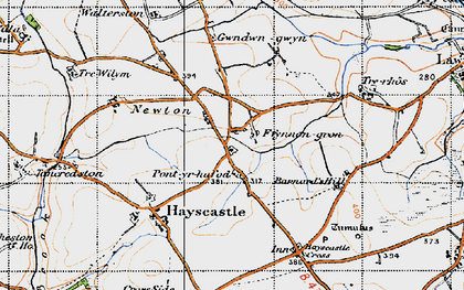 Old map of Ffynnon Gron in 1946