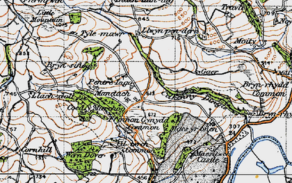 Old map of Blaenllundeg in 1947