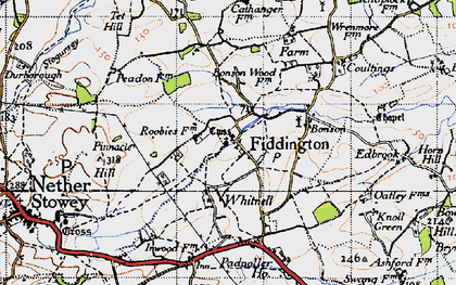 Old map of Fiddington in 1946