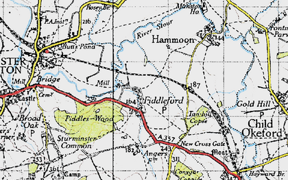 Old map of Fiddleford in 1945