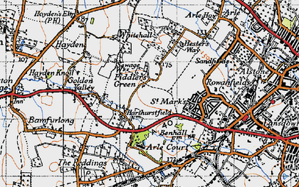 Old map of Fiddler's Green in 1946
