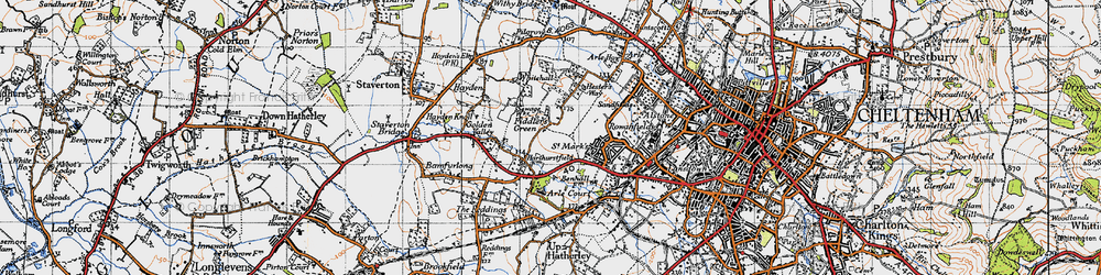Old map of Fiddler's Green in 1946