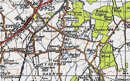 Old map of Fiddlers Hamlet in 1946