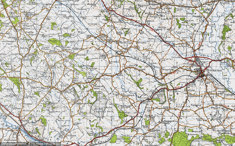 Old Map of Historic Map covering Bearsbrook in 1946