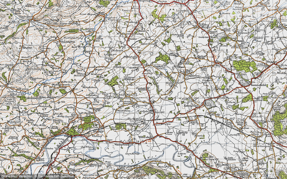 Old Map of Field, 1947 in 1947