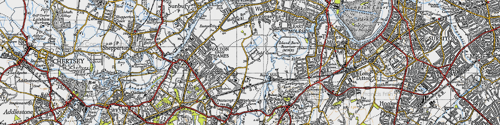 Old map of Field Common in 1945