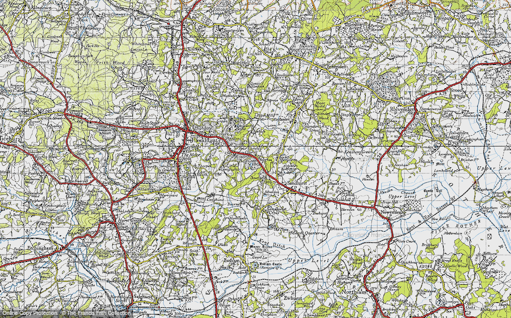 Old Map of Historic Map covering Alderden Manor in 1940