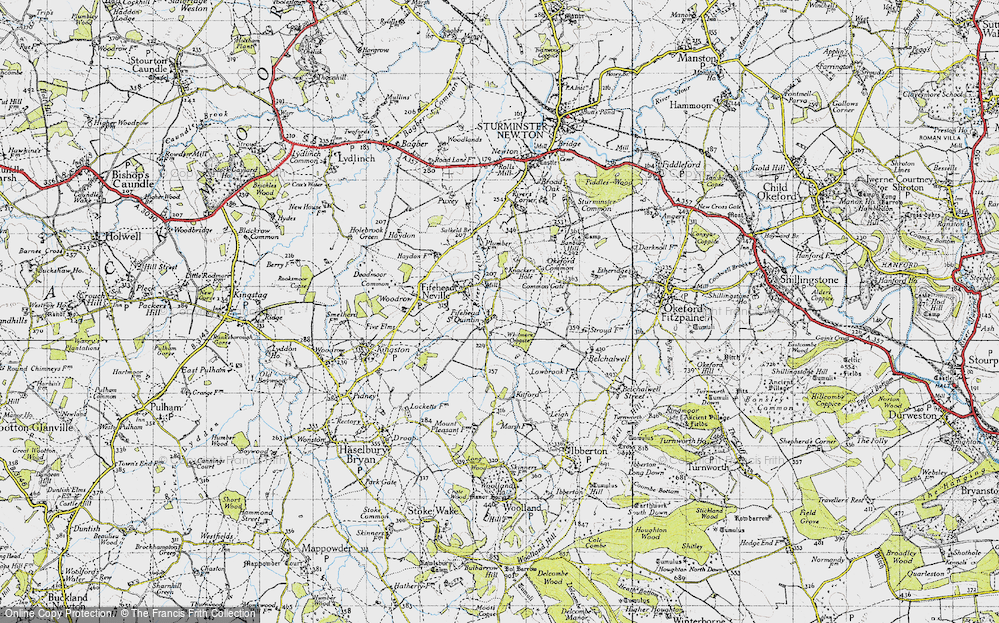 Old Map of Historic Map covering Whitmore Coppice in 1945
