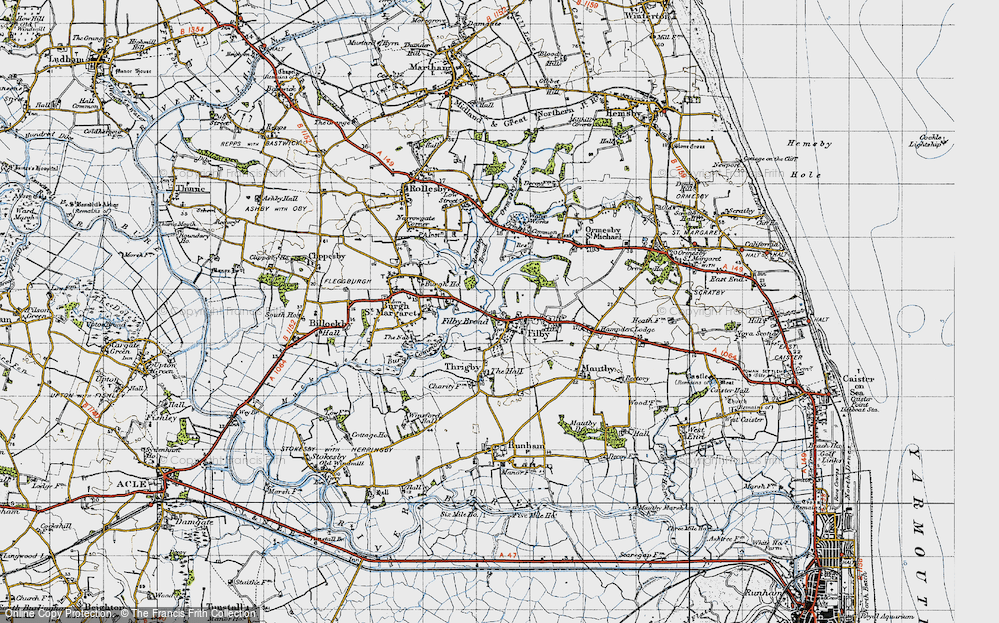 Old Map of Filby, 1945 in 1945