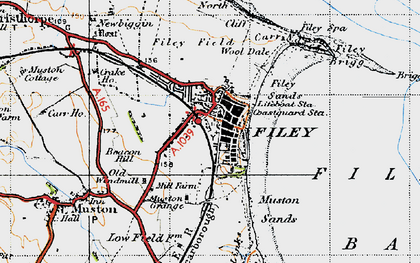 Old map of Filey in 1947