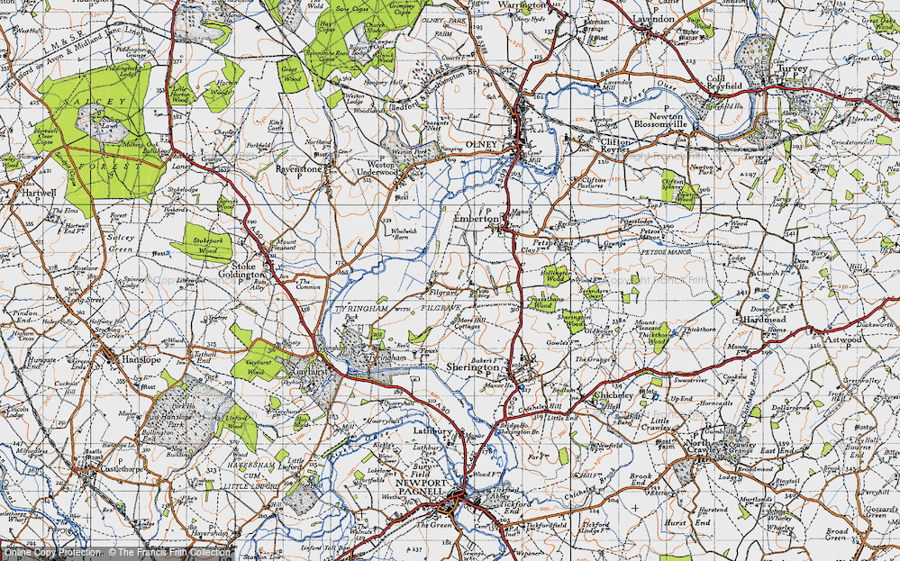 Old Map of Filgrave, 1946 in 1946