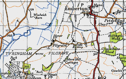Old map of Filgrave in 1946