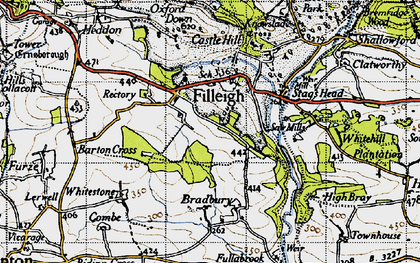 Old map of Bradbury Barton in 1946