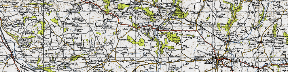 Old map of Bradbury Barton in 1946