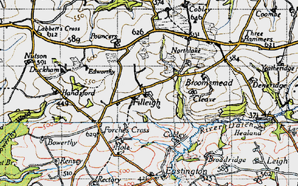 Old map of Filleigh in 1946